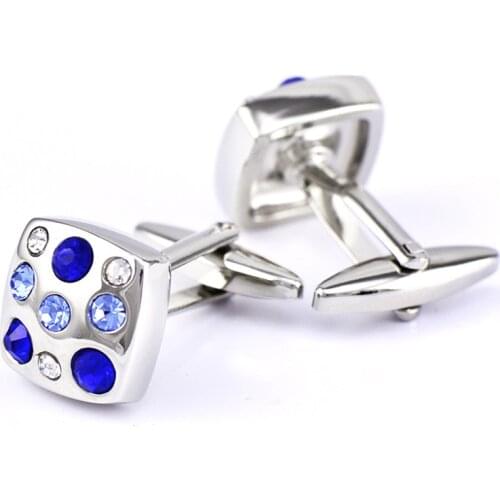 Cufflinks French Shirts Mens and Womens Suits Business Wedding Party Variety Show Gifts High Grade Simple Crystal Cuff Links