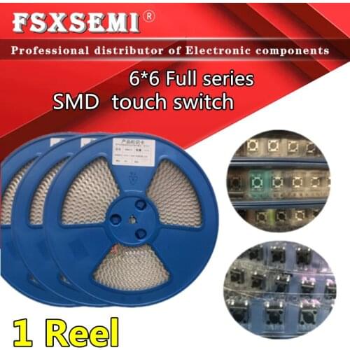 1 Reel 6x6 SOP-4 touch switch Push button micro switch SMd 4pin 6X6x4.3/4.5/5~15H 6*6*4.3/5/6/7/8/10/11/4/15