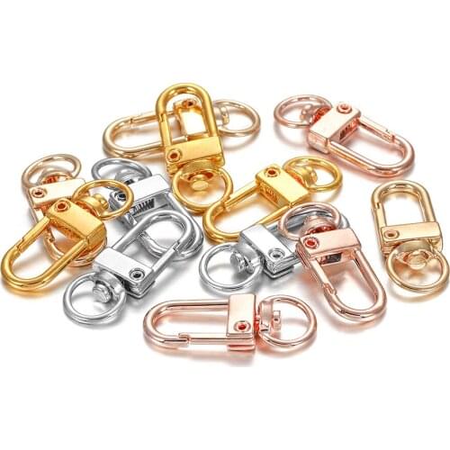 10Pcs Bag Clasps Lobster Swivel Key Chain Rotatable Buckle Lobster Clasp Hooks for Jewelry Making DIY Bracelet Necklace Supplies