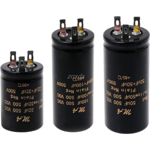 100+100uf,50+50uf,32+32uf,500V Audio Electrolytic Double Amplifier Capacitors Whosale&Dropship