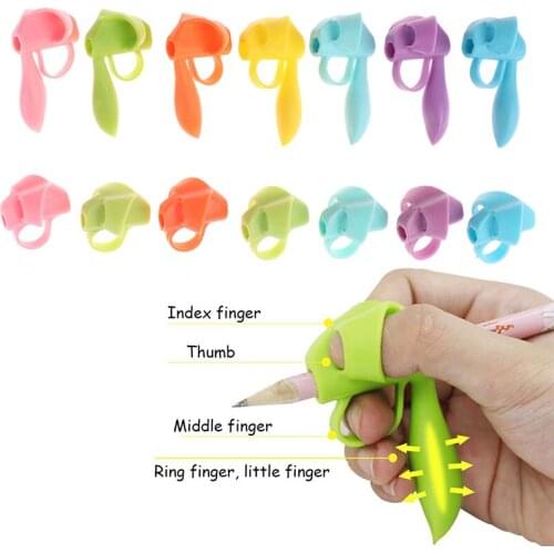 3Pcs/set New 3/5 Finger Silicone Pencil Pen Holder Children Writing Learning Tool Stationery Aid Grip Posture Correction Device