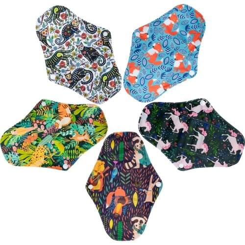 5 Pcs Panty Liner Cloth Menstrual Pad Mama Sanitary Reusable Soft Washable Charcoal Period Napkins & Womens Health