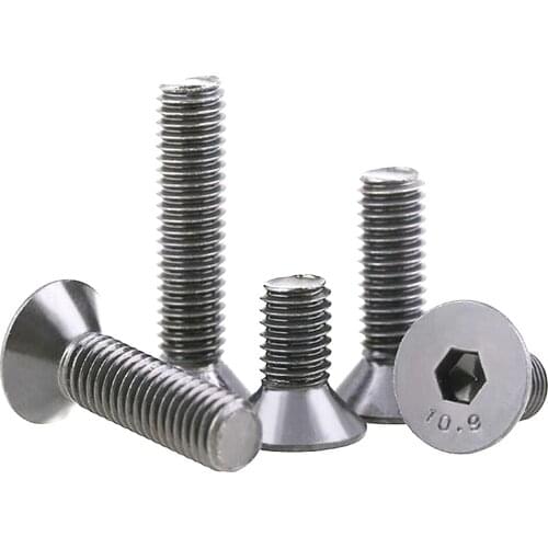 50Pcs DIN7991 ISO10642 JISB1194 M2 M2.5 M3 M4 Stainless Steel 304 Hexagonal Countersunk Screw Flat Head Screw Bolt