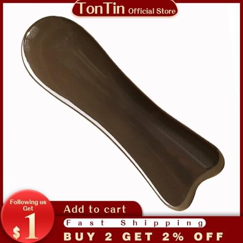 5A grade SiBin brown color Bian stone massage guasha kit beauty face fish plate 110x38x7mm 100% original gift bag chart