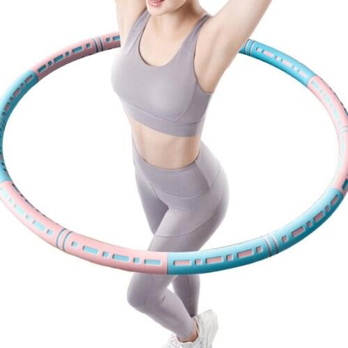 6 Parts Detachable Stainless Steel Sport Hoops Women Fitness Training Gym At Home Massage Waist Ring Weight Loss Yoga Circle