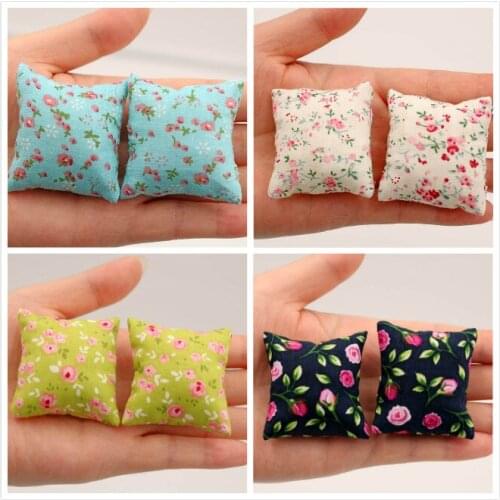 G05-X5198 children gift Toy 1:12 Dollhouse mini ob11 Miniature rement Artistic pillow 1 pair