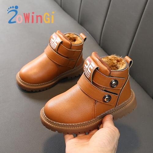 Size 21-30 Children Winter Boots Warm Fur Kids Fashion Boots for Boys Shoes tenis infantil menina Girls Winter Boots Kids Shoes