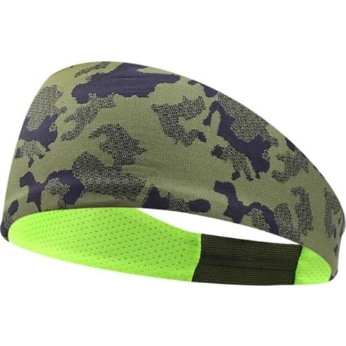 F3MD Unisex Non Slip Workout Headband Camouflage Jacquard Knitted Yoga Sweatband Stretch Moisture Wicking Running Hairband