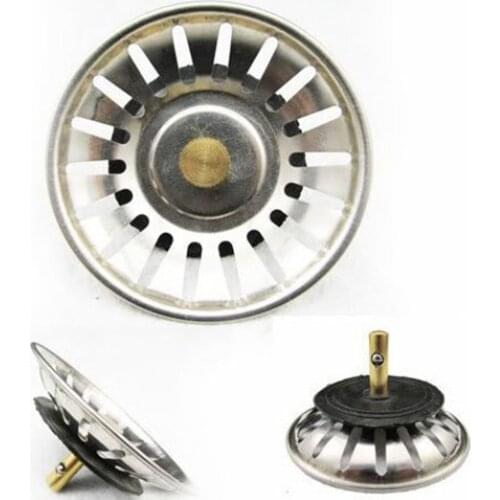 Waste Plug Sink Strainer with Stopper Fliter Leach Basket Sink Tool for Kitchen Bathroom Stainless Steel