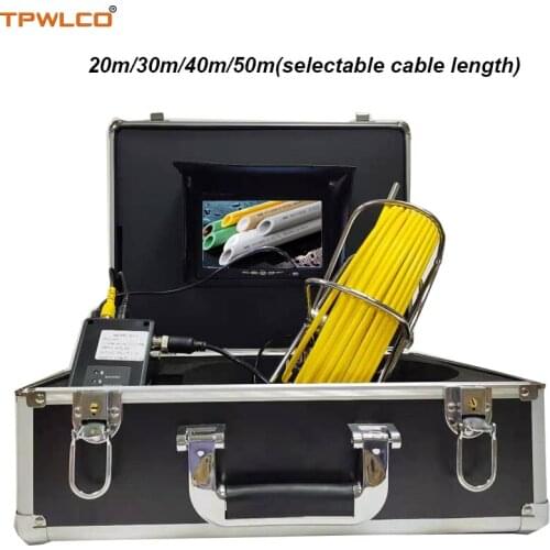 Sewer CCTV Inspection Camera System 8GB SD Card With DVR 7inch 720P Display 20-50m Cable Reel Waterproof 6.5mm Video Endoscope