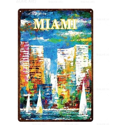 Custom Decor Retro City New York Classic Vintage Tin Sign Metal Plate Iron Poster Wall Bar Restaurant Home Art Craft Decor