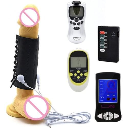 Sex Penis Rings Electric Pulse Penis Massager Medical Electro Shock Penis Enlargement Cock Ring Men Masturbator Sex Toys For Man