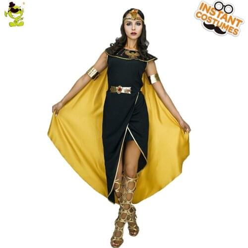 Ancient Egyptian Costumes Pharaoh Empress Cleopatra Queen Priest Halloween Cosplay Clothing for Womens Fancy Dress Outfits