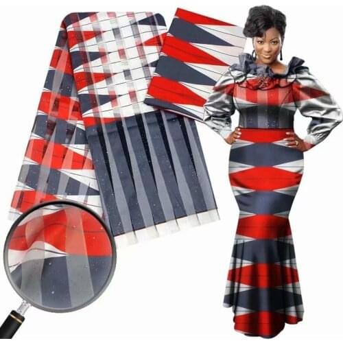 Nice Beautiful Lady Party Dress Material 4 Yards Organza Sequins with 2Yards Silk Set 2021 Newest Fashion Designs OS-001