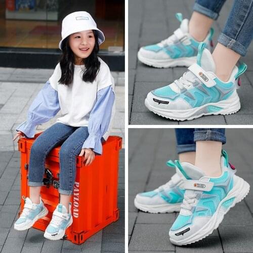 Fashion Kids Sport Shoes Boys Chunky Sneakers Lightweight Children Casual Running Shoes Pu Leather Tenis Sneakers for Girls