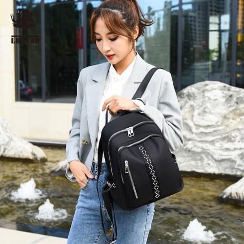 LUUYAH Large Capacity Waterproof Woman Backpack Teenage Fashion Girls Designer Oxford School Bag Lady Mochila Preppy Style Bag