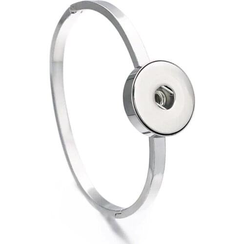 Fashion Interchangeable Bracelet Stainless Steel Bangle 008 18mm Snap Button Charms Bracelet&Bangles For Women Jewelry Gift