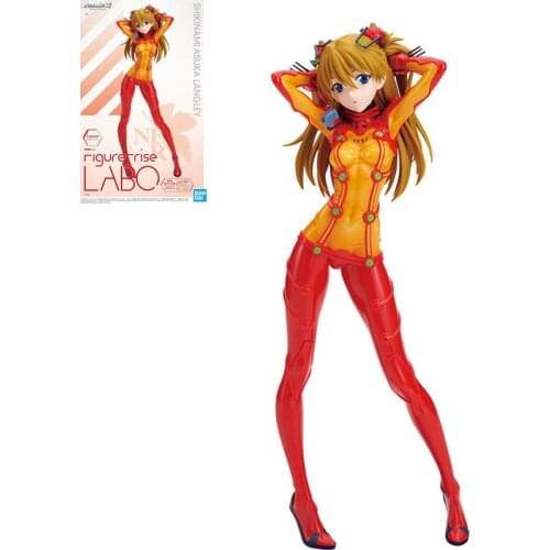 Original Bandai FIGURE-RISE LABO EVA Anime Action Figure Asuka Langley Soryu Figurine Assembled Robot Model Collectible Kids Toy