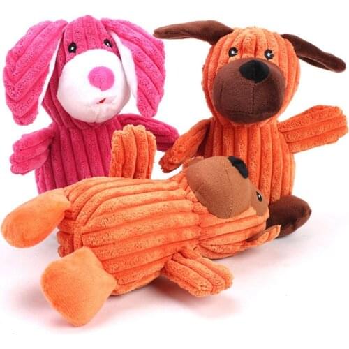 Pet Dog Squeaky Toy Corduroy Toys For Small Large Dogs Animal Shape Chewing Bite Resistant Toy Squeaker Plush Toy