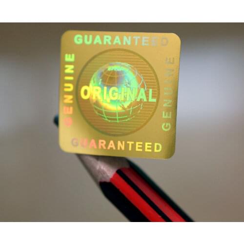 VOID Gold Genuine Guaranteed and Original Global Hologram sticker in 20x20mm in square