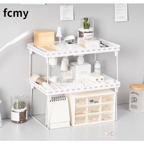 Desk Closet Organizer Storage Shelf for Office Rack Space Saving Wardrobe Decorative Shelves Cabinet Holder Document Tray Holder