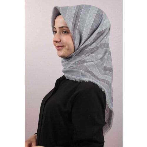 POLOİST PATTERNED AQUA COTTON SCARF-01-RENK-19