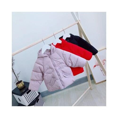 2019 Winter Baby Clothes Kids Girls Hooded Down Coats Baby Girl Winter Jacket Fashion Solid Childrens Warm Parkas Jackets 2-7Y