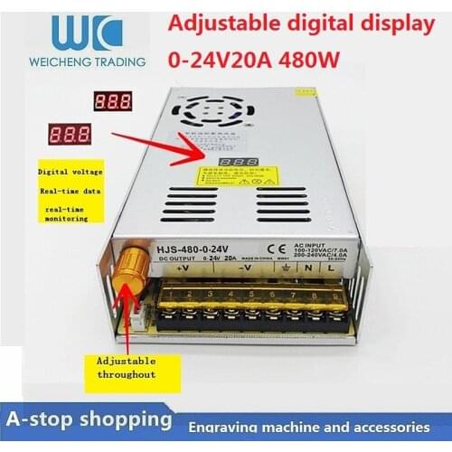 Digital display adjustable DC switching power supply 0-24V 20A