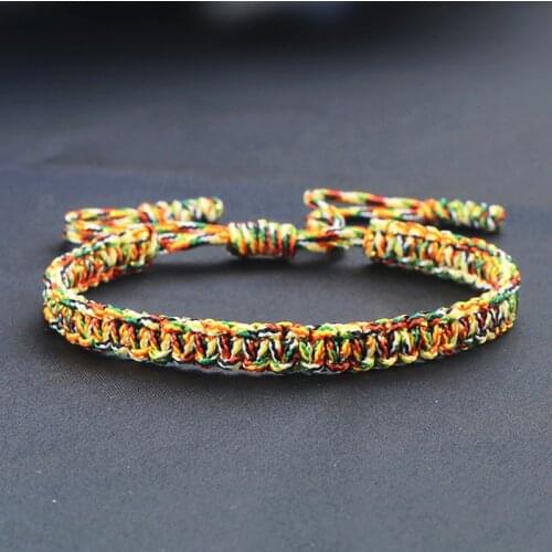 Adjustable Woven Bracelet Tibetan Buddhist Lucky Charms Women Men Handmade Rope Knots Amulet Bracelets&Bangles for Best Friends