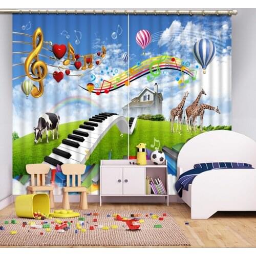 Ustomized size Luxury Blackout 3D Window Curtains For Living Room music curtains Blackout curtain