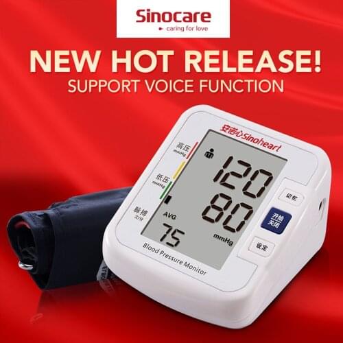 SINOCARE Sphygmomanometer Arm Blood pressure monitor Digital Tensiometer Blood Pressure Meter LCD Heart Beat Meter Tonometer