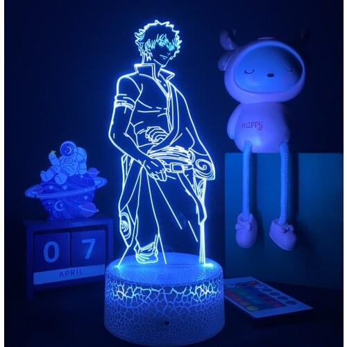 Anime Led Light Gintama Gintoki Sakata for Bedroom Decor Night Light Manga Birthday Gift Room Anime 3d Lamp Gintama