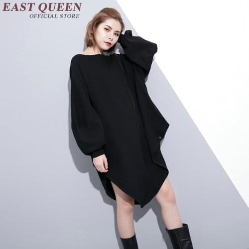 Sweatshirts womens 2018 black irregular Hoodies Sweatshirt Women Casual Outwear Hoody Loose Long Sleeve Pullover KK1900 H