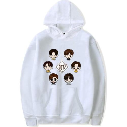 GOT7 kpop cartoon cute hoodie printed fashion men women Hoodies Pullover casual Pocket Long Sleeve unisex Hooded Sweatshirts Top