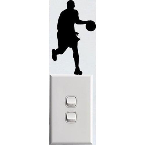 Basketball Silhouette Personality Home Decor Vinyl Wall Sticker Switch Decal 6SS0158