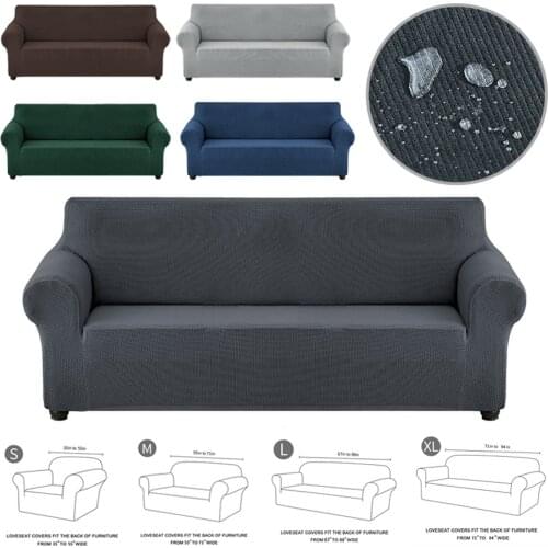1/2/3/4 Seat Waterproof Stretch Sofa Cover Thickened Four Seasons All-inclusive Furniture Protection Cover Solid Color Dustcover