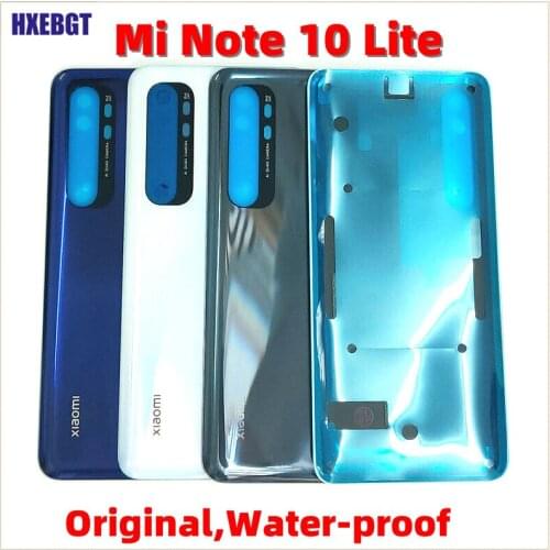 Original NEW for Xiaomi Mi Note 10 Lite Back Cover Glass Shell Note10 Lite Rear Glass Housing Door Case Smartphone Repair Parts