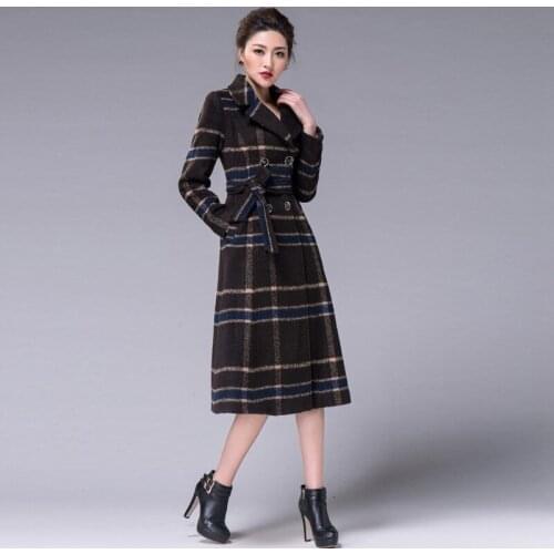 S/XXXL Womens Coats Wool Womens Parkas Pockets Belted Jackets Gray Camel Outerwear