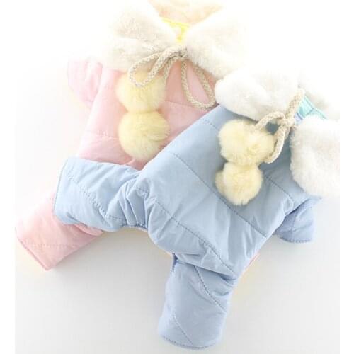 Winter Dog Jumpsuit Small Dog Coat Costumes Thicken Warm Dog Down Jacket Puppy Clothes Four Leg Pants Scarf Outfit Pet Clothing