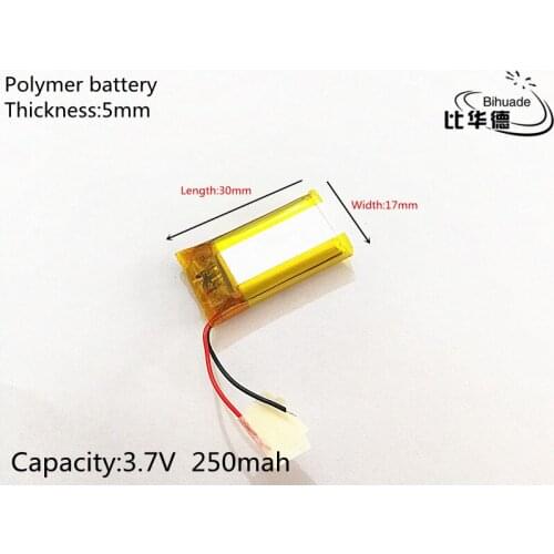 1pcs/lot Liter energy battery 3.7V 250mAh 501730 Lithium Polymer Li-Po Rechargeable Battery For Mp3 MP4