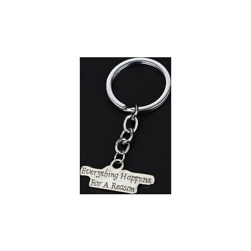 12PC Everything Happens For A Reason Pendant Key Chain Family Friends Charm Keychain Gifts Women Men Jewelry Key Holder Keyring
