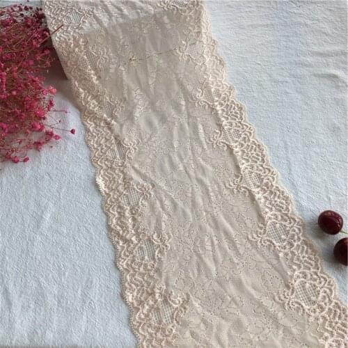18cm E2832 soft elastic lace trim material diy apparel sewing & fabric lace ribbons stretch hollow out floral lace trimming