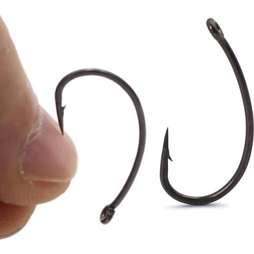 20PCS Carp Fishing Rig Accessories Kurve Shank Carp Fishing Hooks High Carbon Steel PTFE Coated Barbed Hook For Fishing Tackle