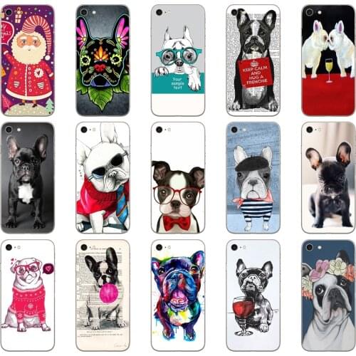 26DD French Bulldog Art Soft Silicone Cover Case for iphone 5 5s se 6 6s 8 plus 7 7 Plus X XS SR MAX case