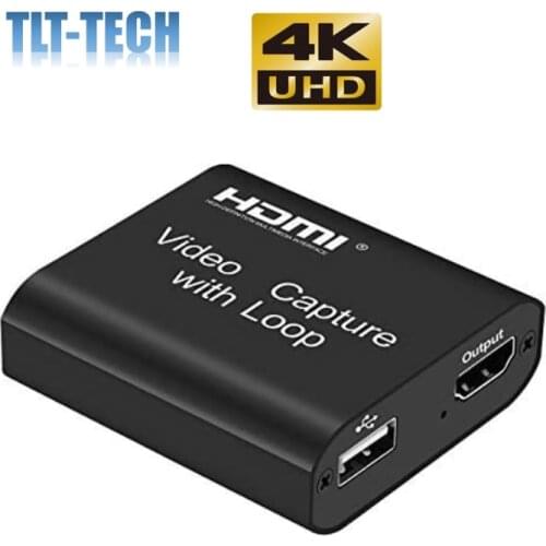 4K Video Capture Card Device with Loop Out USB 2.0 Game Capture for Live Streaming Video Recorder Converter for PS3 PS4 Xbox