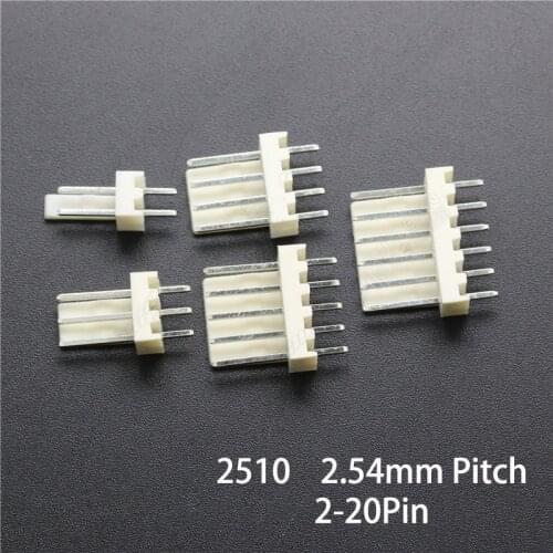 50-200Pcs 2510 KF2510 Male Wafer Plug Connector 2-10Pin 2.54mm Pitch Straight Angle Connector for Computer Fan