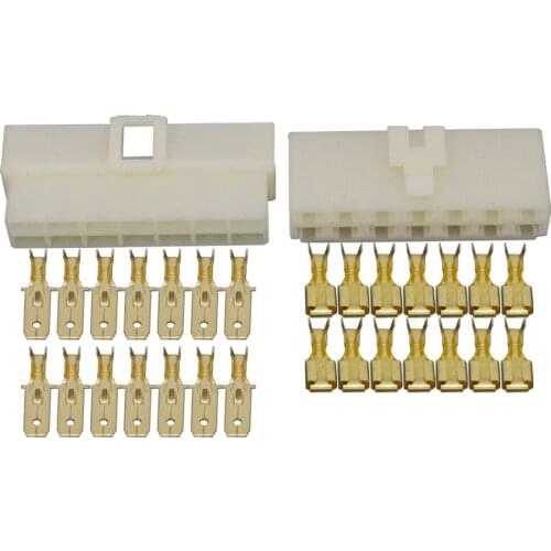 6.3 Series All New 14 Pin DJ7141-6.3 ABS Plastic Electrical Wire Connectors Plug Male Female Automobile Connector