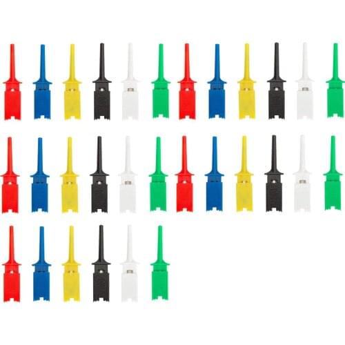 6 Colors Mini SMD Ic Test Hook Clip Grabbers Probe Jumper for Electronic Experiment 30Pcs