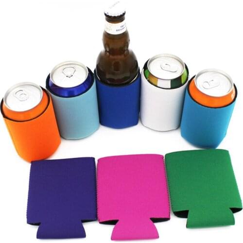 10 Pieces Mixed Colors Wedding Gift Customize Stubby Holder Neoprene Beer Bottle Holder Sublimated Coolers Folding Can Cooler