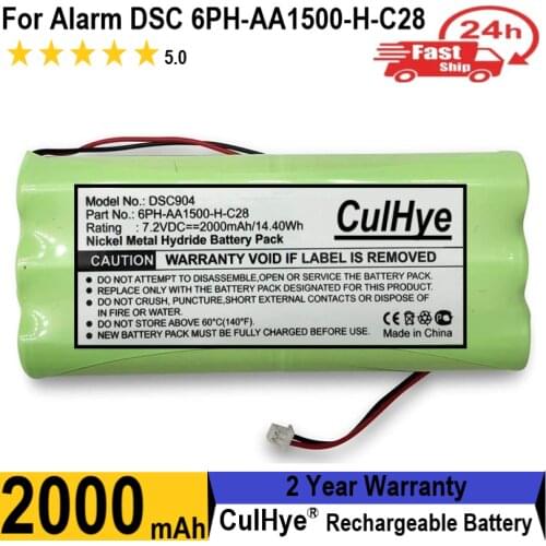 Culhye Replacement Battery for Alarm DSC 6PH-AA1500-H-C28, 9047 Powerseries Security System, SCW9045, Direct Sensor, 2000mAh